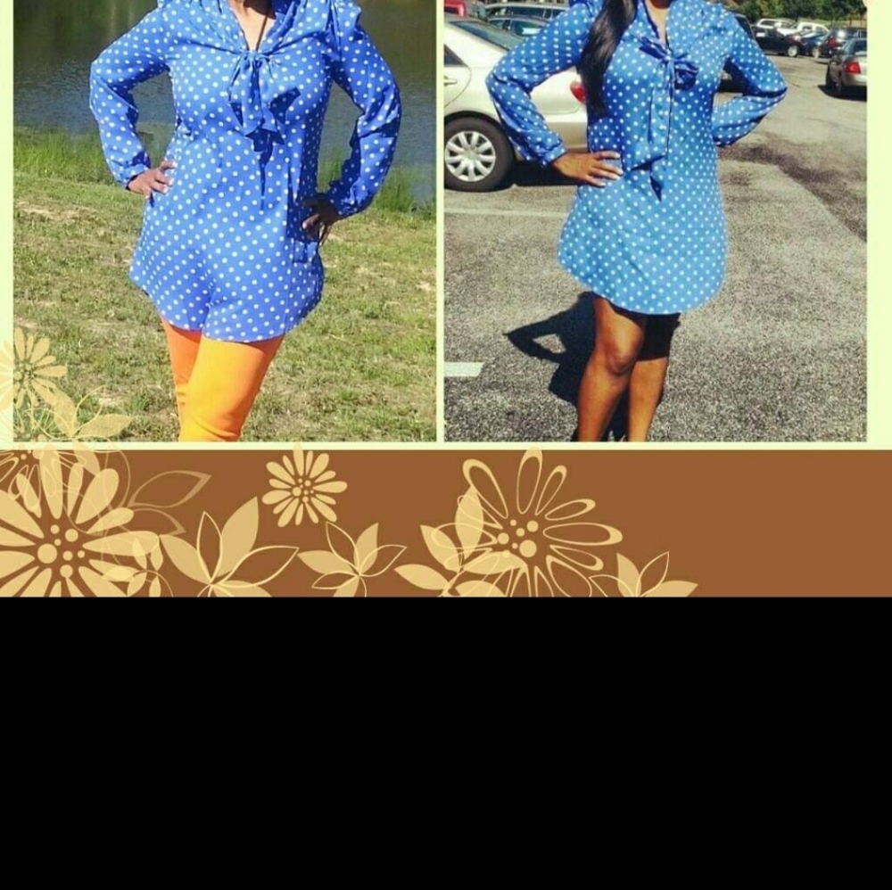 Blue polka dot dress